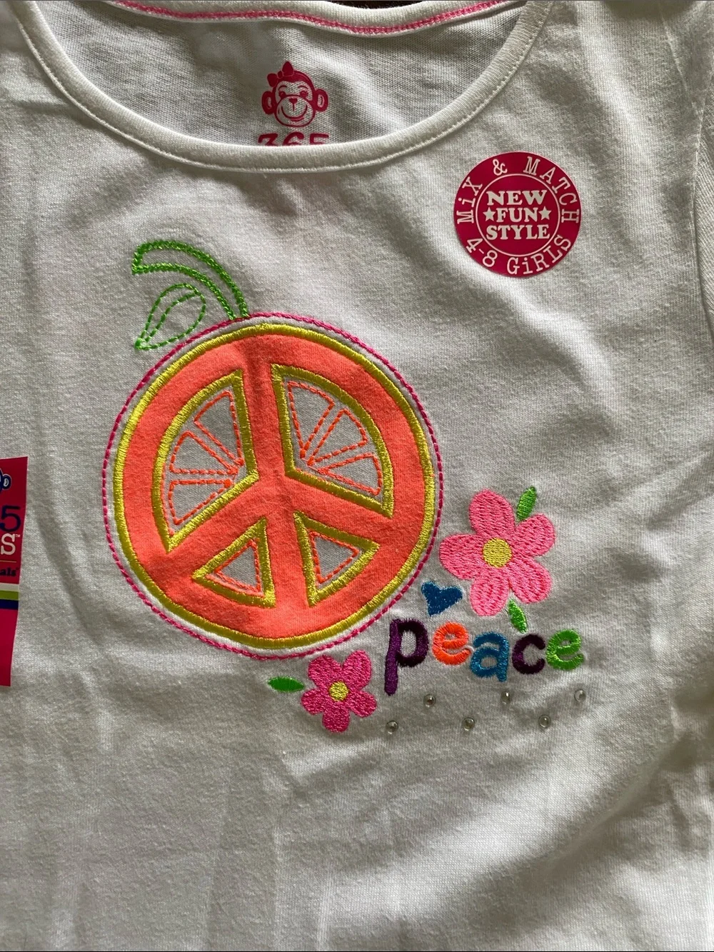 Girls White Peace Peplum Tee with Polka Dot Ruffle Tank & Turquoise Shorts New